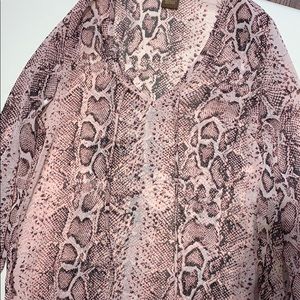 INCA GIRL PINK SNAKE SKIN SHEAR BLOUSE/COVERUP